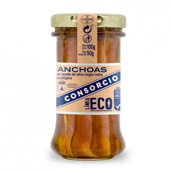 Anchoa en aceite de oliva virgen extra ecológica Consorcio 50 g. - 0.05 kg - Imagen del producto en Findit