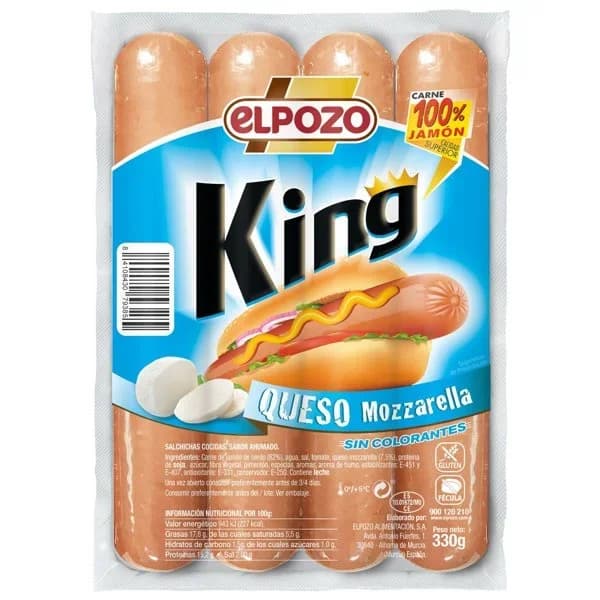 Salchicha King Mozzarela 330G - 0.33 kg - Imagen del producto en Findit