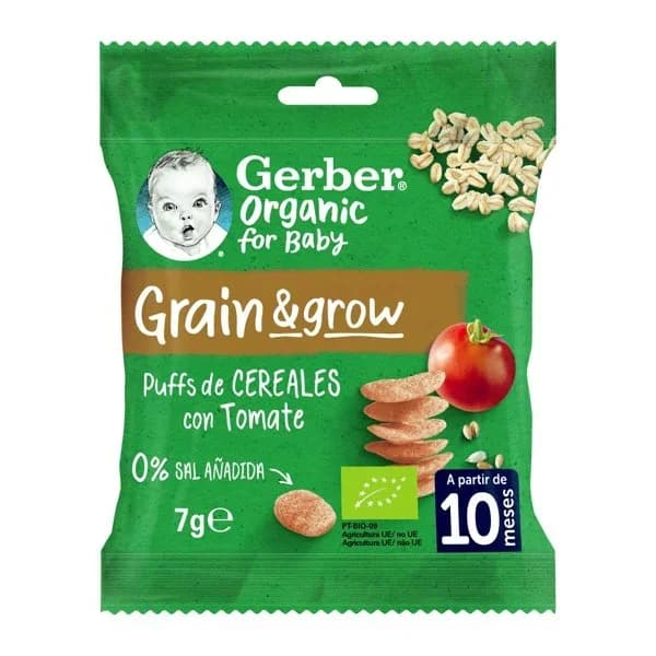 Snack de cereal y tomate GERBER, bolsa 7 g - 1 ud - Imagen del producto en Findit