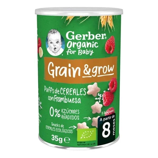 Snack de cereal y frambuesa GERBER, lata 35 g - 0.04 kg - Imagen del producto en Findit