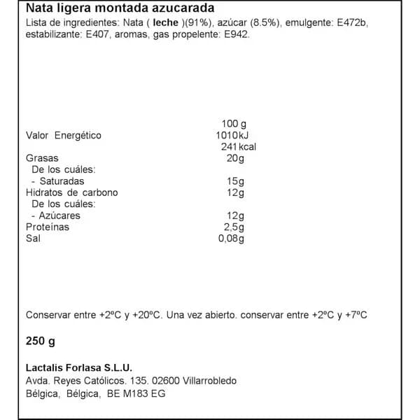 Nata en Spray 250G - 0.25 l - Imagen del producto en Findit