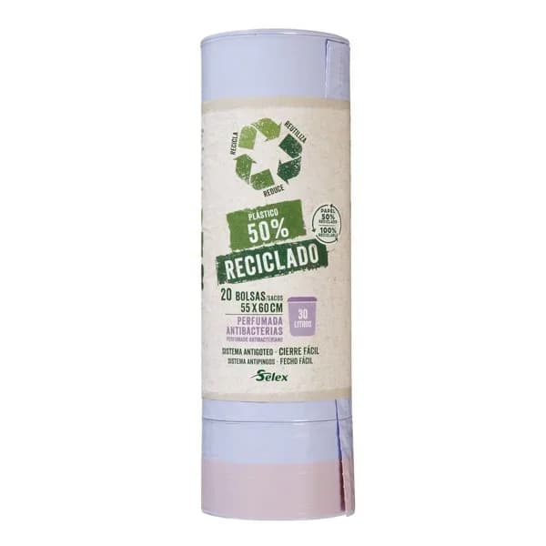 Bolsa Basura Reciclada Morada Perfumada 30L. - 1 ud - Imagen del producto en Findit