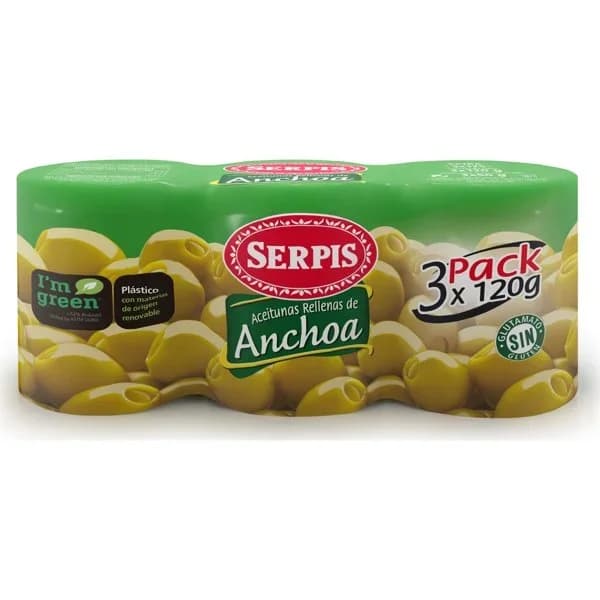 Aceituna rellena de anchoa 3x120g - 0.15 kg - Imagen del producto en Findit