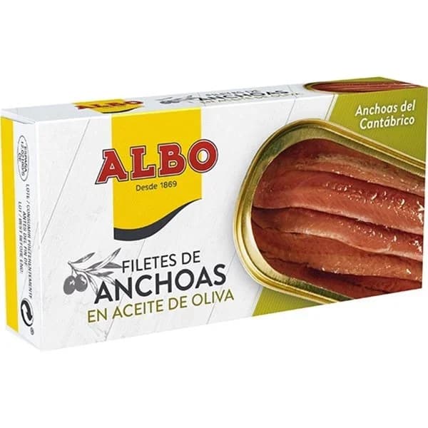 Anchoa en aceite de oliva ALBO, lata 29 g - 0.03 kg - Imagen del producto en Findit
