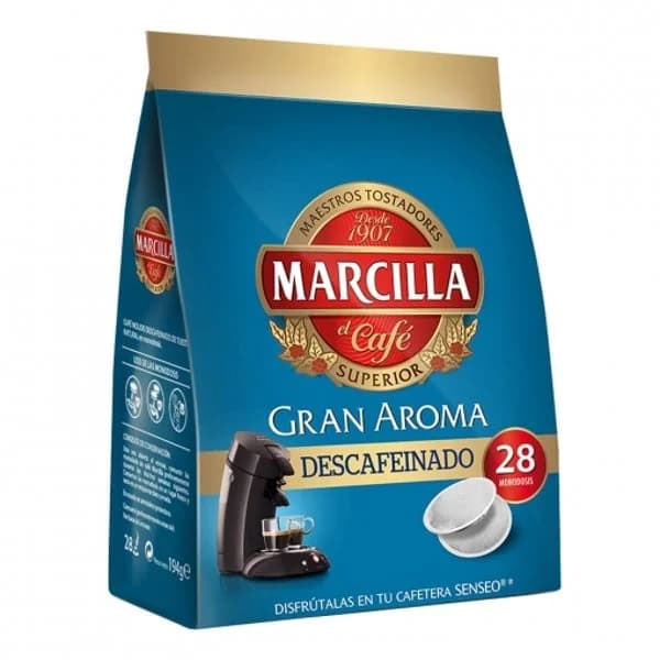 Café descafeinado monodosis Gran Aroma Marcilla compatible con Senseo 28 unidades de 7 g. - 28 ud - Imagen del producto en Findit