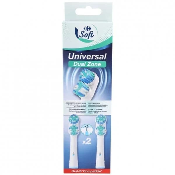 Recambios cepillo batería universal Dual Zone Carrefour Soft 2 ud. - 2 ud - Imagen del producto en Findit