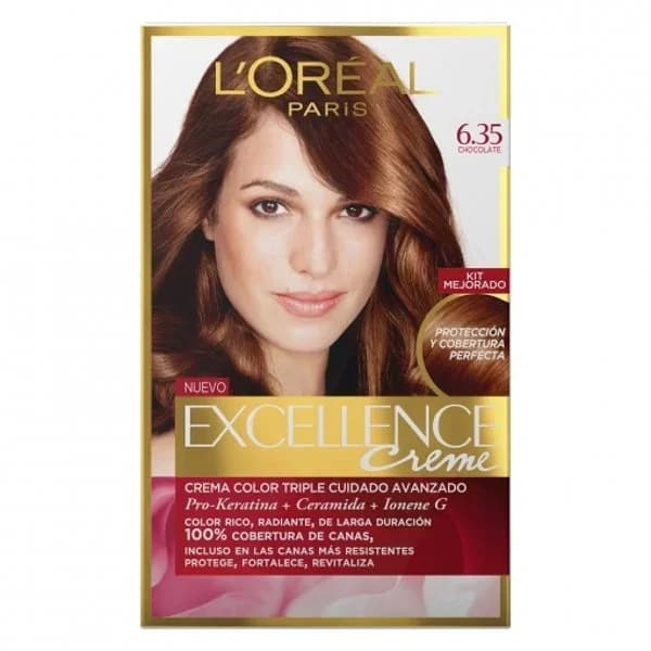 Tinte marrón chocolate N.6.35 EXCELLENCE, caja 1 ud - 1 ud - Imagen del producto en Findit