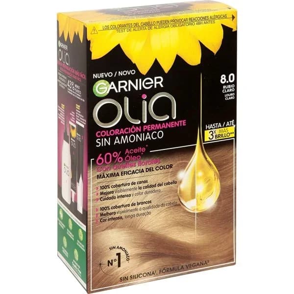 Tinte Capilar sin Amoníaco 8,0 Rubio Claro - 1 ud - Imagen del producto en Findit
