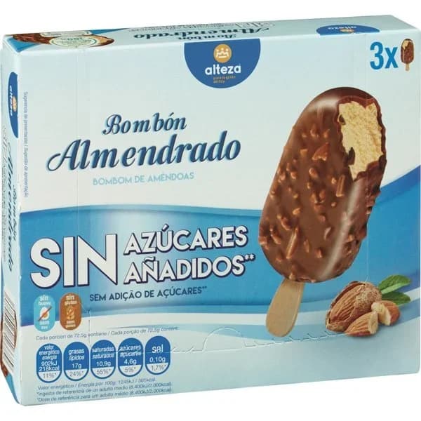 Helado Bombón Sin Azúcar Añadido Almendrado - 1 ud - Imagen del producto en Findit