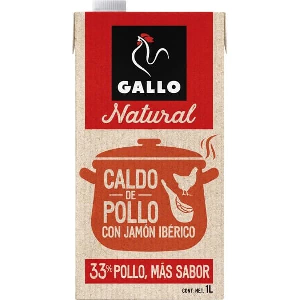 Caldo de pollo con jamón GALLO, brik 1 litro - 1 l - Imagen del producto en Findit