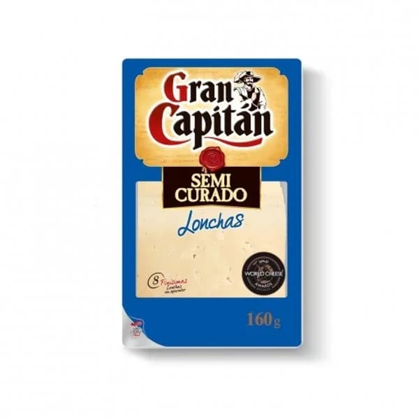 Queso semicurado en lonchas Gran Capitán 160 g. - 0.16 kg - Imagen del producto en Findit