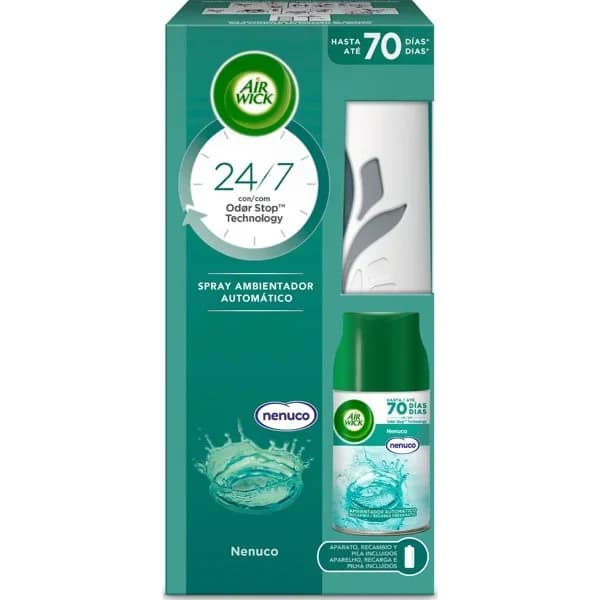 Ambientador automático fresh matic nenuco aparato + recambio Air Wick caja 250 ml - 1 ud - Imagen del producto en Findit