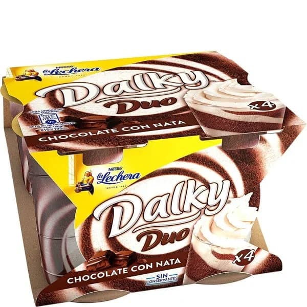 Copa de chocolate con nata Nestlé - La Lechera pack de 4 unidades de 90 g. - 0.36 kg - Imagen del producto en Findit