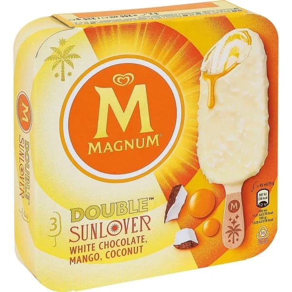 Helado chocolate blanco, mango y coco 3 unidades - 0.26 l - Imagen del producto en Findit