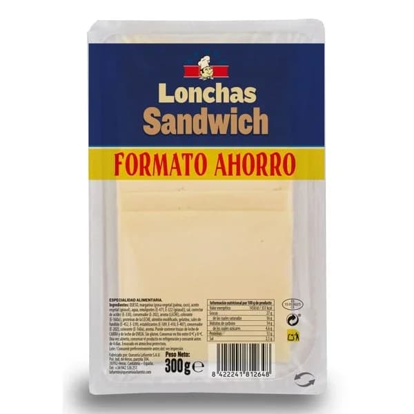 Queso Fundido Sandwich Lonchas - 0.3 kg - Imagen del producto en Findit