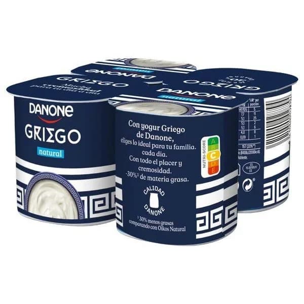 Yogur griego natural Danone pack de 4 unidades de 110 g. - 0.44 kg - Imagen del producto en Findit