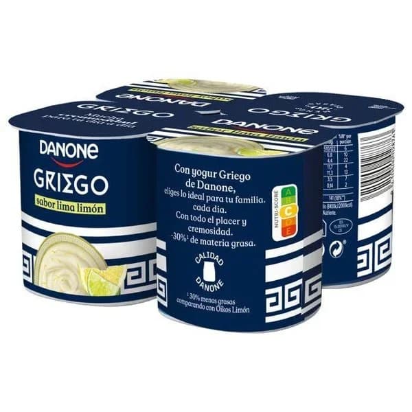 Yogur griego sabor lima y limón Danone pack de 4 unidades de 110 g. - 0.44 kg - Imagen del producto en Findit