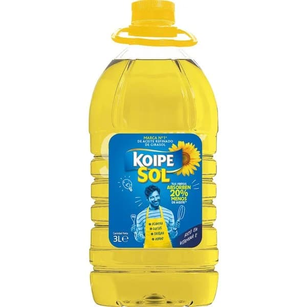 Aceite de girasol KOIPESOL, garrafa 3 litros - 3 l - Imagen del producto en Findit