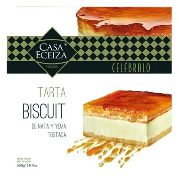 Tarta biscuit de nata-yema CASA ECEIZA, caja 550 g - 0.55 kg - Imagen del producto en Findit