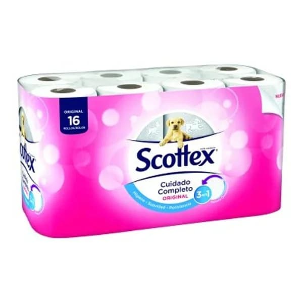 Papel higiénico SCOTTEX, paquete 16 rollos - 16 ud - Imagen del producto en Findit