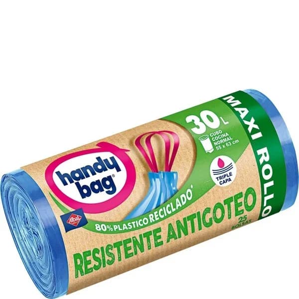 Bolsa de basura antigoteo 80% 30 l. HANDY BAG, paquete 25 uds - 25.17 ud - Imagen del producto en Findit