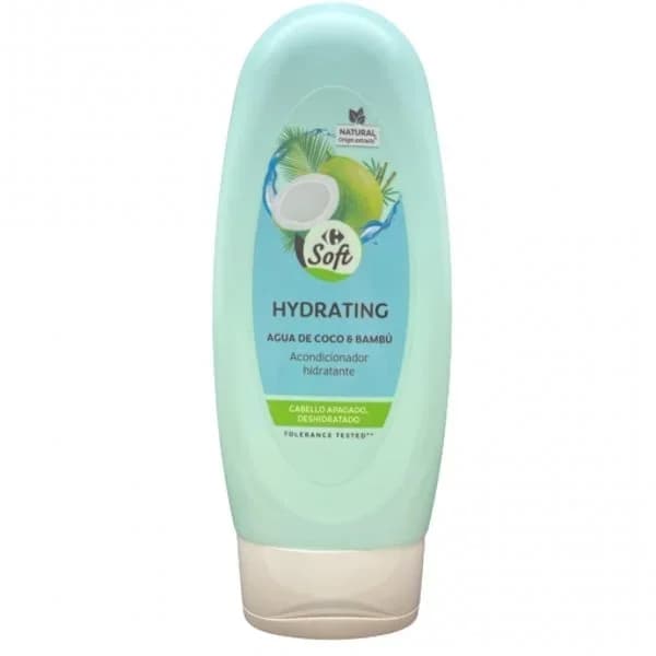 Acondicionador hidratante agua de coco & bambú para cabellos apagados deshidratados Carrefour Soft 300 ml. - 0.3 l - Imagen del producto en Findit