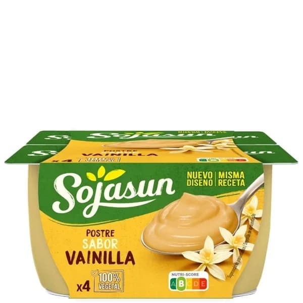Postre de soja de vainilla SOJASUN, pack 4x100 g - 0.4 kg - Imagen del producto en Findit