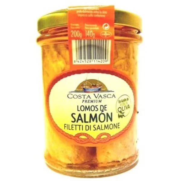 Lomos de salmón en aceite de oliva COSTA VASCA, frasco 200 g - 0.11 ud - Imagen del producto en Findit