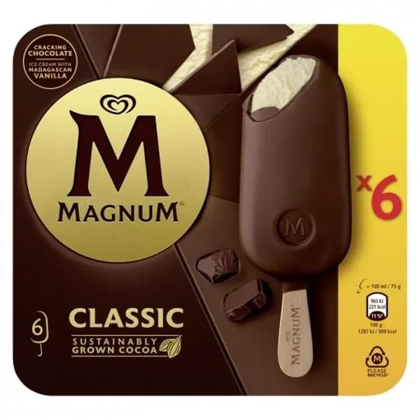 Helado Bombón Clásico Magnun sin gluten 6 ud. - 5.99 ud - Imagen del producto en Findit