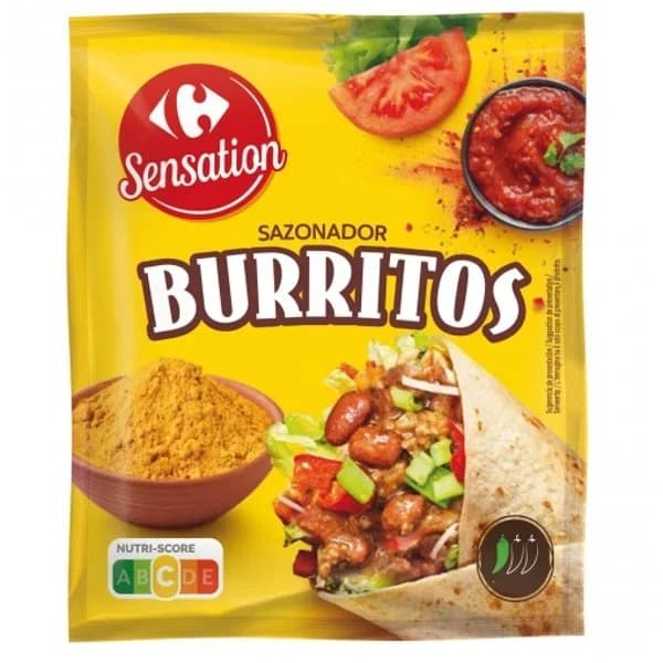 Sazonador para burritos Sensation Carrefour 30 g. - 0.03 kg - Imagen del producto en Findit