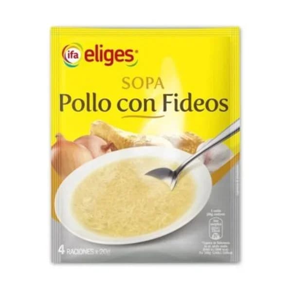 Sopa de pollo con fideos 80 g - 0.08 kg - Imagen del producto en Findit