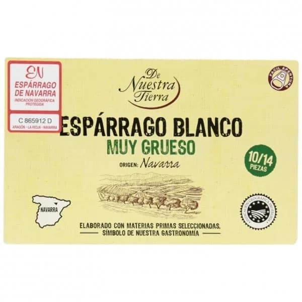 Espárrago blanco de Navarra muy grueso De Nuestra Tierra 425 g. - 1 ud - Imagen del producto en Findit