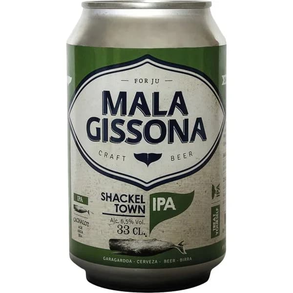 Cerveza Shackel town IPA MALA GISSONA, lata 33 cl - 1 ud - Imagen del producto en Findit