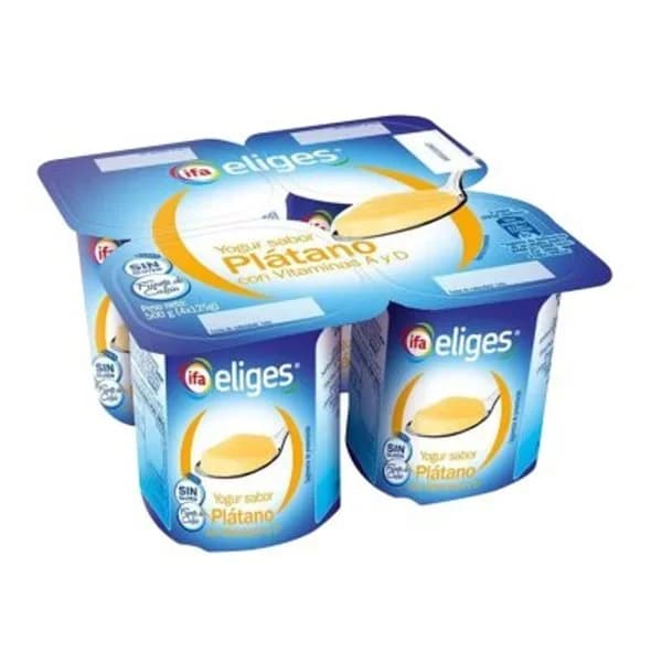 Yogur sabor plátano 4x125 g - 0.5 kg - Imagen del producto en Findit