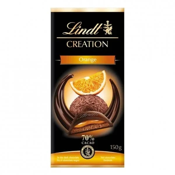 Chocolate 70% Orange LINDT Creation, tableta 150 g - 0.15 kg - Imagen del producto en Findit