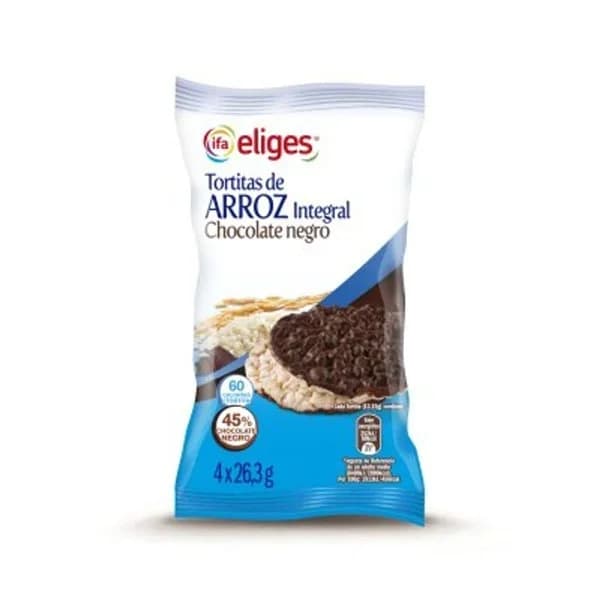 Tortitas de arroz y chocolate negro, 4x26 g - 0.1 kg - Imagen del producto en Findit