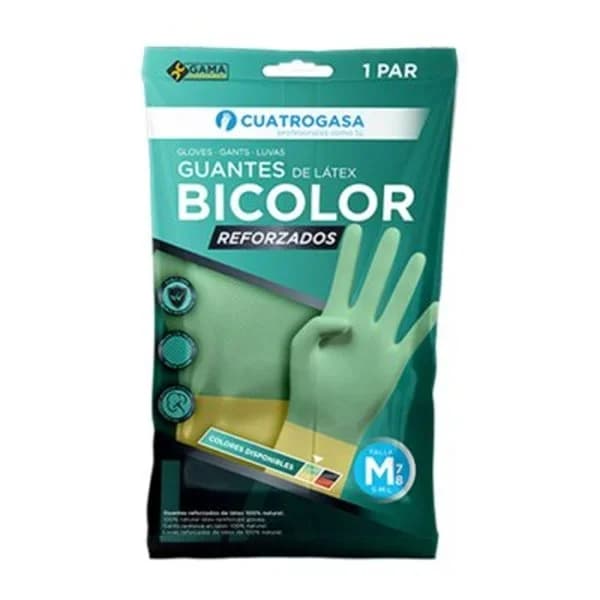 Guantes de latex bicolor reforzados talla L - 1 ud - Imagen del producto en Findit
