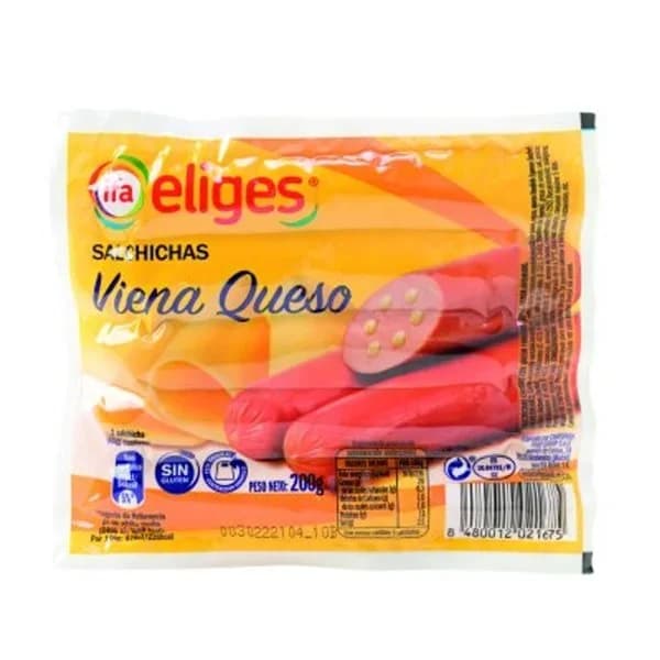 Salchichas con queso 200 g - 1 ud - Imagen del producto en Findit