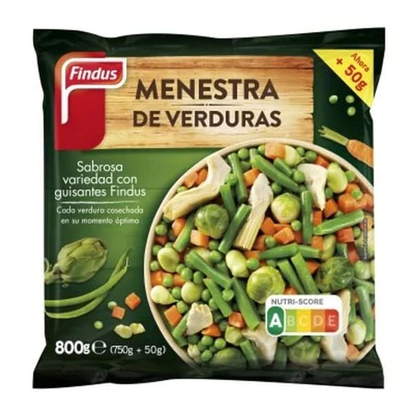 Menestra de verduras FINDUS, bolsa 800 g - 0.8 kg - Imagen del producto en Findit
