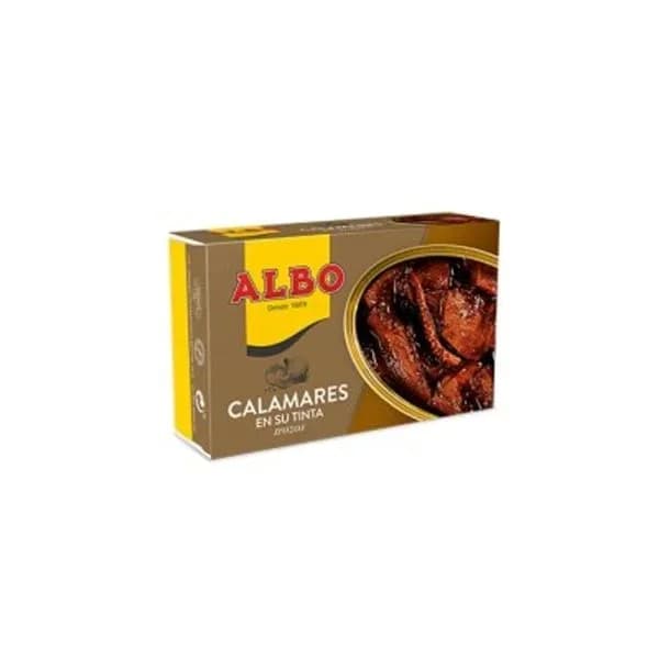 Calamar en trozos en su tinta ALBO, lata 112 g - 0.08 kg - Imagen del producto en Findit