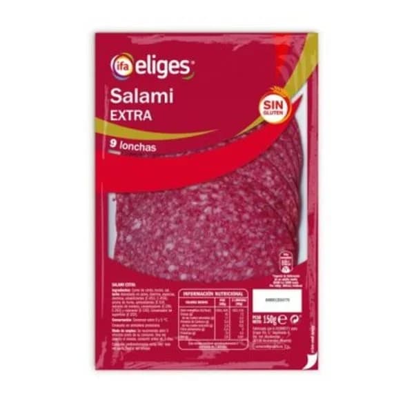 Salami extra en lonchas 150 g - 0.15 kg - Imagen del producto en Findit