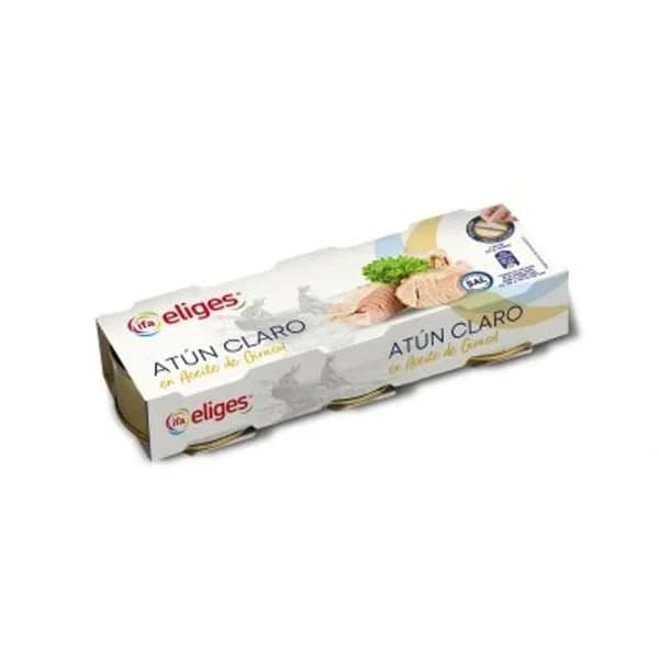 Atún claro en aceite de girasol bajo en sal 3x70 g - 0.16 kg - Imagen del producto en Findit
