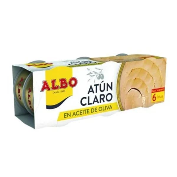 Atún claro en aceite de oliva ALBO, pack 6x65 g - 0.29 kg - Imagen del producto en Findit