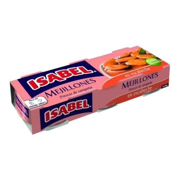 Mejillón en escabeche ISABEL, pack 3x80 g - 0.13 kg - Imagen del producto en Findit