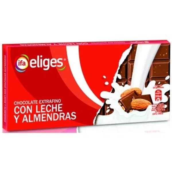 Chocolate con leche y almendras 150 g - 0.15 kg - Imagen del producto en Findit