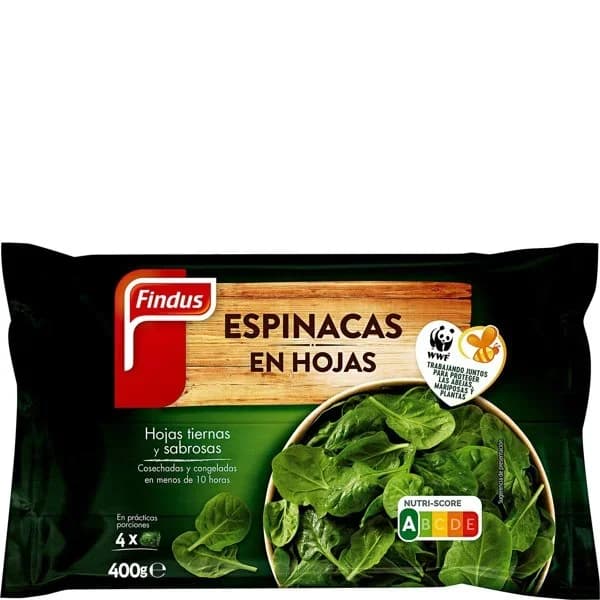 Espinacas hojas 400 g - 0.4 kg - Imagen del producto en Findit