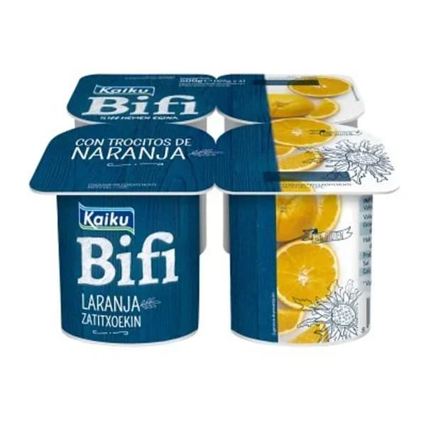 Yogur Bifi con naranjas KAIKU, pack 4x125 g - 0.5 kg - Imagen del producto en Findit