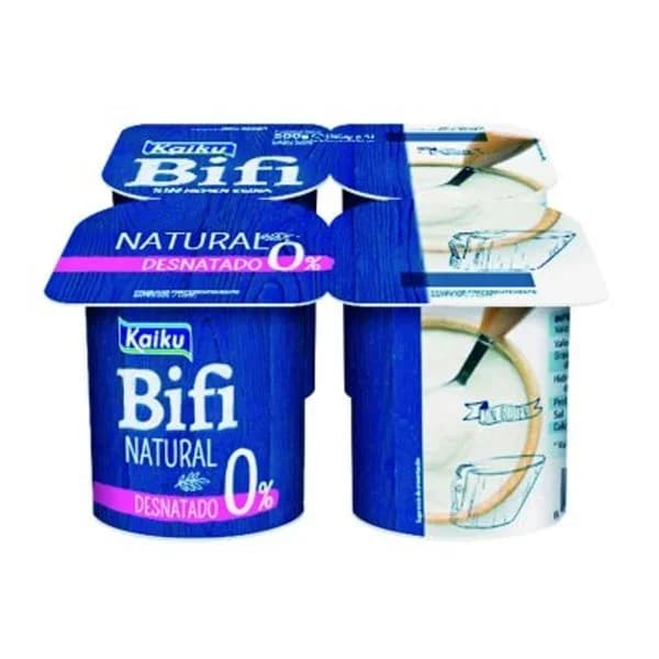 Yogur Bifi 0% natural KAIKU, pack 4x125 g - 0.5 kg - Imagen del producto en Findit