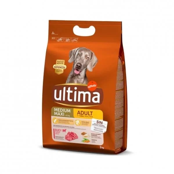 Pienso de buey para perro adulto medium maxi Ultima Dog 3 Kg. - 3 kg - Imagen del producto en Findit