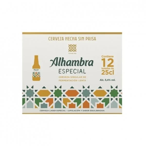 Cerveza Alhambra Lager Singular pack de 12 botellas de 25 cl. - 3 l - Imagen del producto en Findit